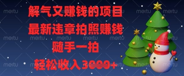 解气又挣钱的项目，最新违章拍照挣钱，随手一拍，轻松收入数张【揭秘】-搞钱派