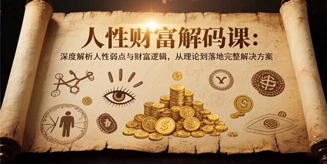 人性财富解码课6.0:深度解析人性弱点与财富逻辑,理论到落地完整解决方案-搞钱派