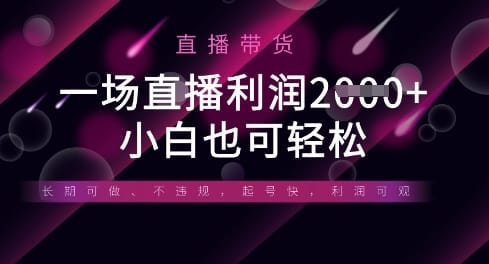 半无人直播带货，一场利润数张，适合所有平台玩法，小白也可轻松-搞钱派