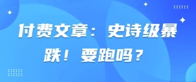付费文章：史诗级暴跌！要跑吗？-搞钱派