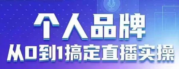 个人品牌：从0到1搞定直播实操，用直播为你的个人品牌赋能，六大实操板块，放大个人影响力-搞钱派