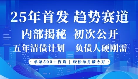2025年首次公开，真正的事业型赛道，客咨不断，单月轻松破W-搞钱派
