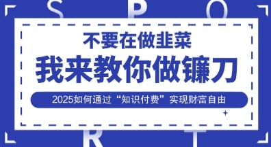 韭菜生涯终结者,我来教你做镰刀,2025如何通过“知识付费”实现财F自由【揭秘】-搞钱派